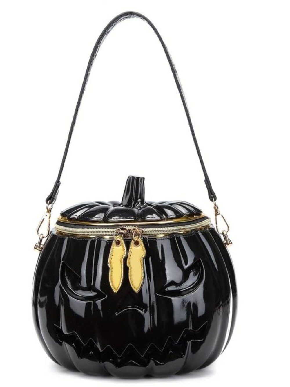Halloween Pumpkin Jack O Lantern Purse with Adjustable Strap PVC Party Bag - Picture 3 of 7